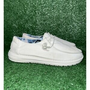 Hey Dude Wendy Silk Moon Slip-On Shoes Womens Size 9 Casual Comfy Sneakers White